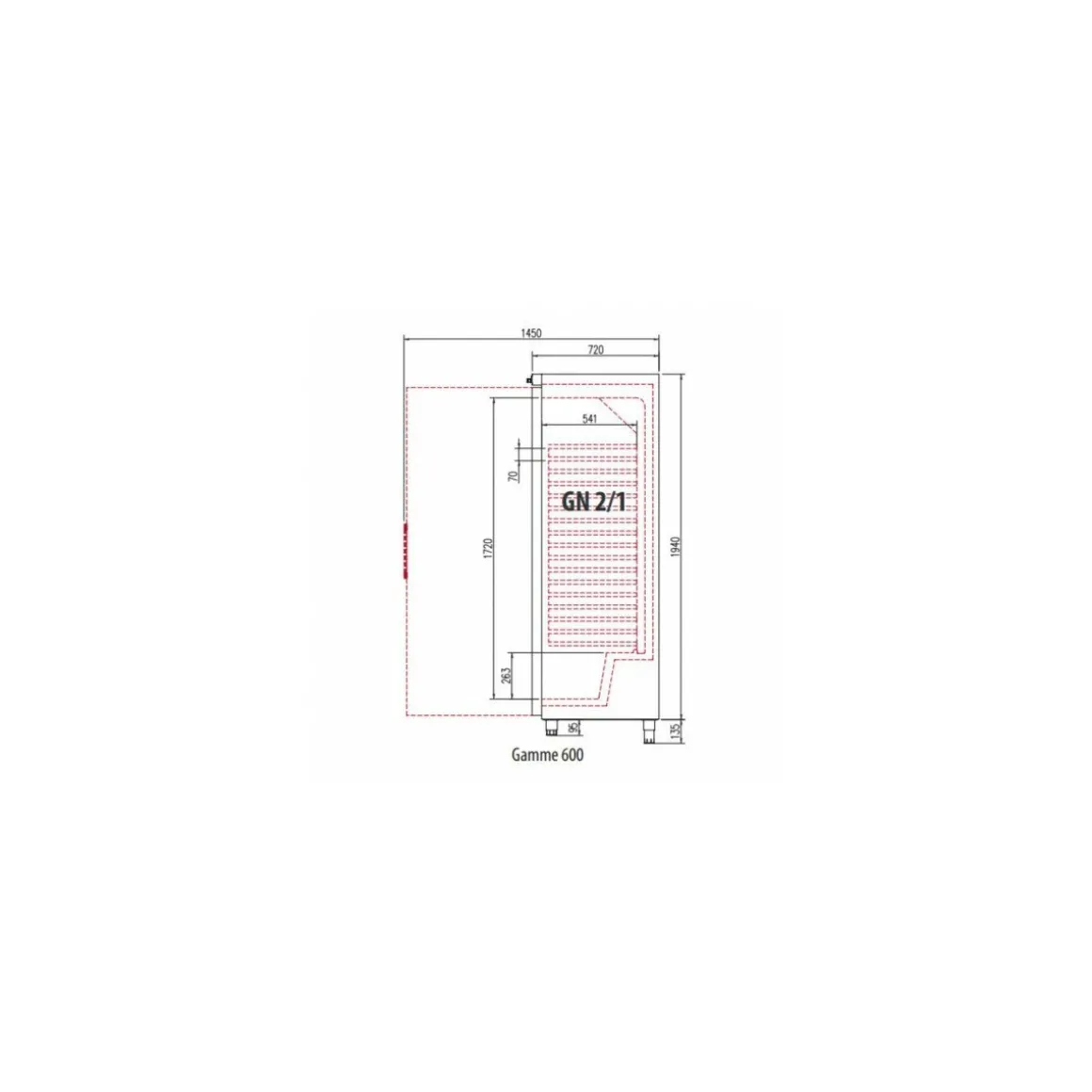 Armoire réfrigérée positive RVGI-601 GN 2/1 600 l