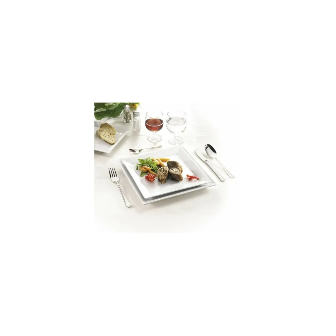 Assiette carrée carla porcelaine blanche 19 x 19 x 2 cm - par 6