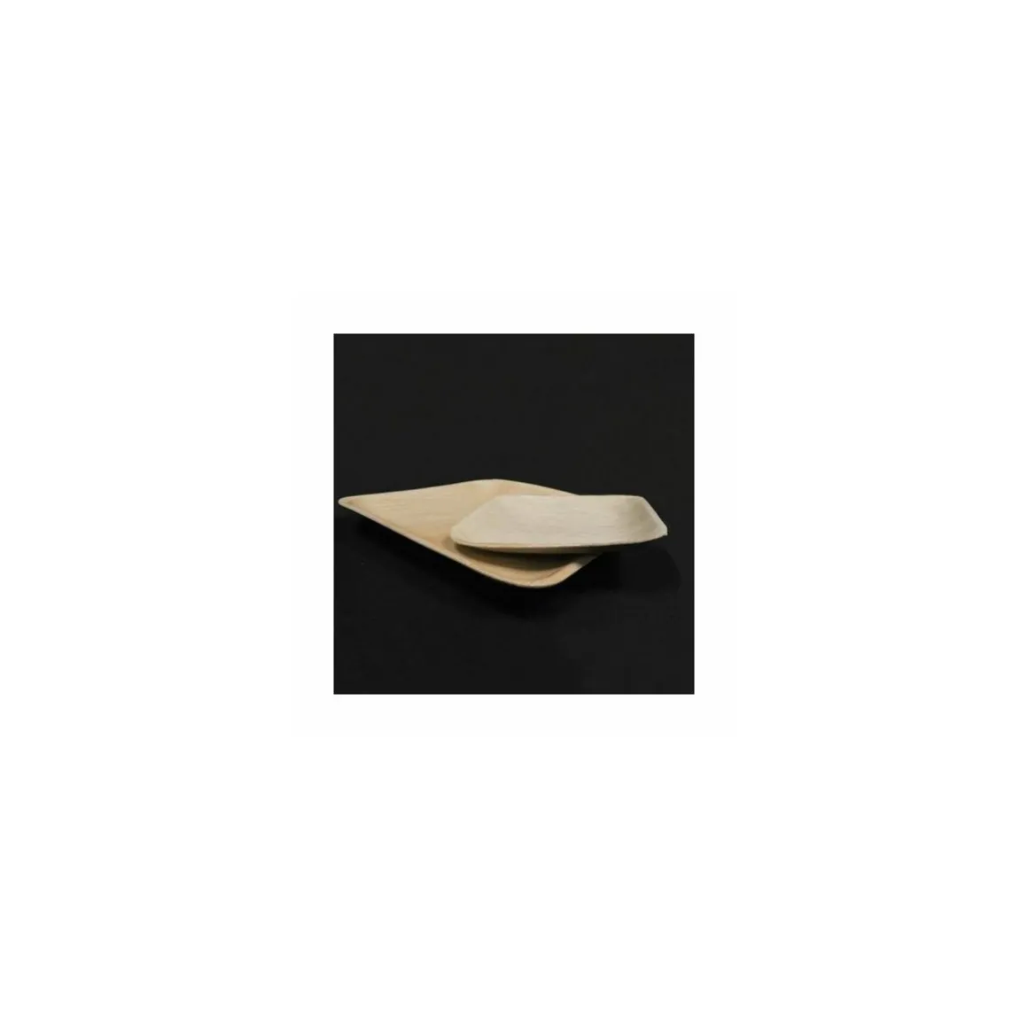 Assiette carrée 24 cm en feuille de palme - par 25