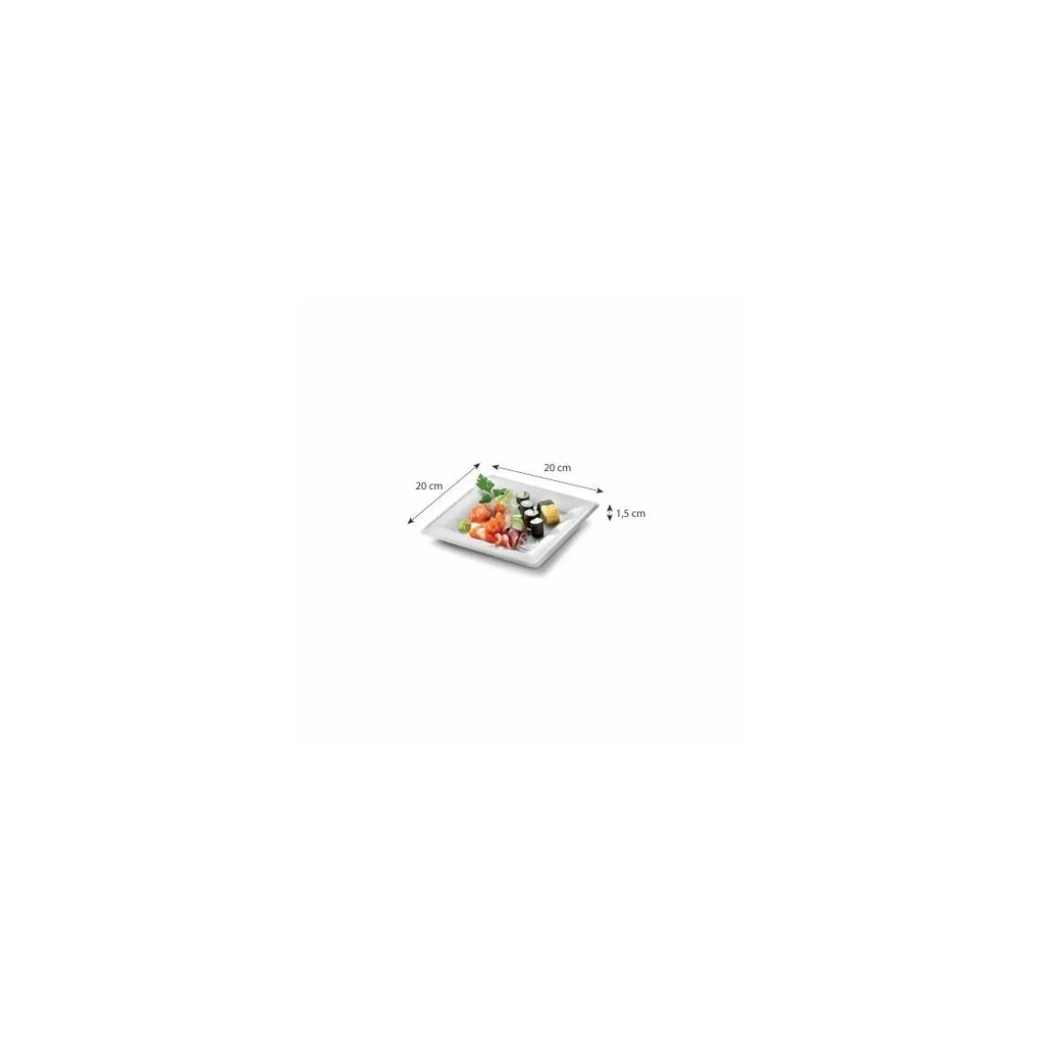 Assiette carrée eco-line en pulpe de canne 20 x 20 cm - par 50