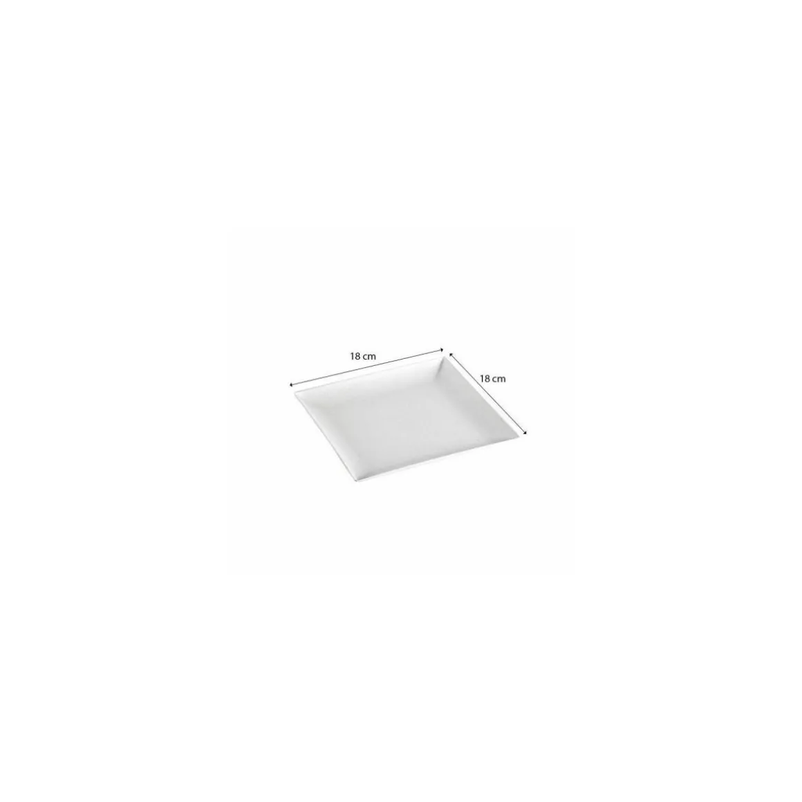 Assiette carrée en bagasse 18 x 18 cm - par 50