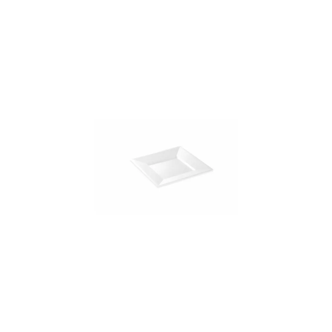 Assiette carrée réutilisable PS blanc 165 mm - par 12