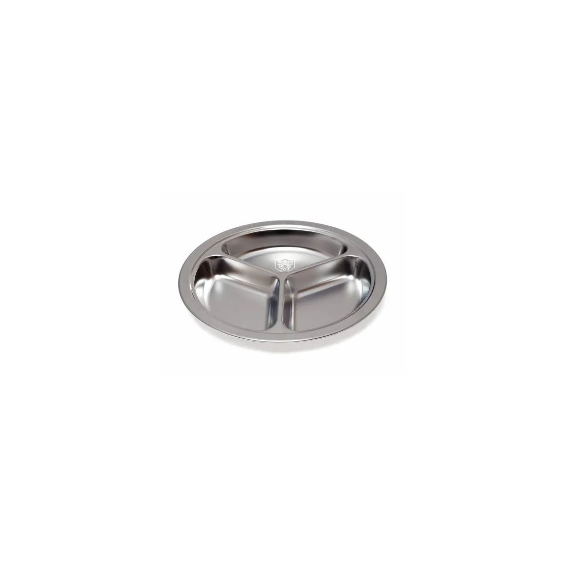 Assiette 3 compartiments inox ø 20 cm - par 12