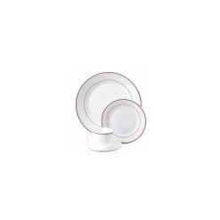 Assiette creuse blanc filet bordeaux ø 22,5 cm - par 12
