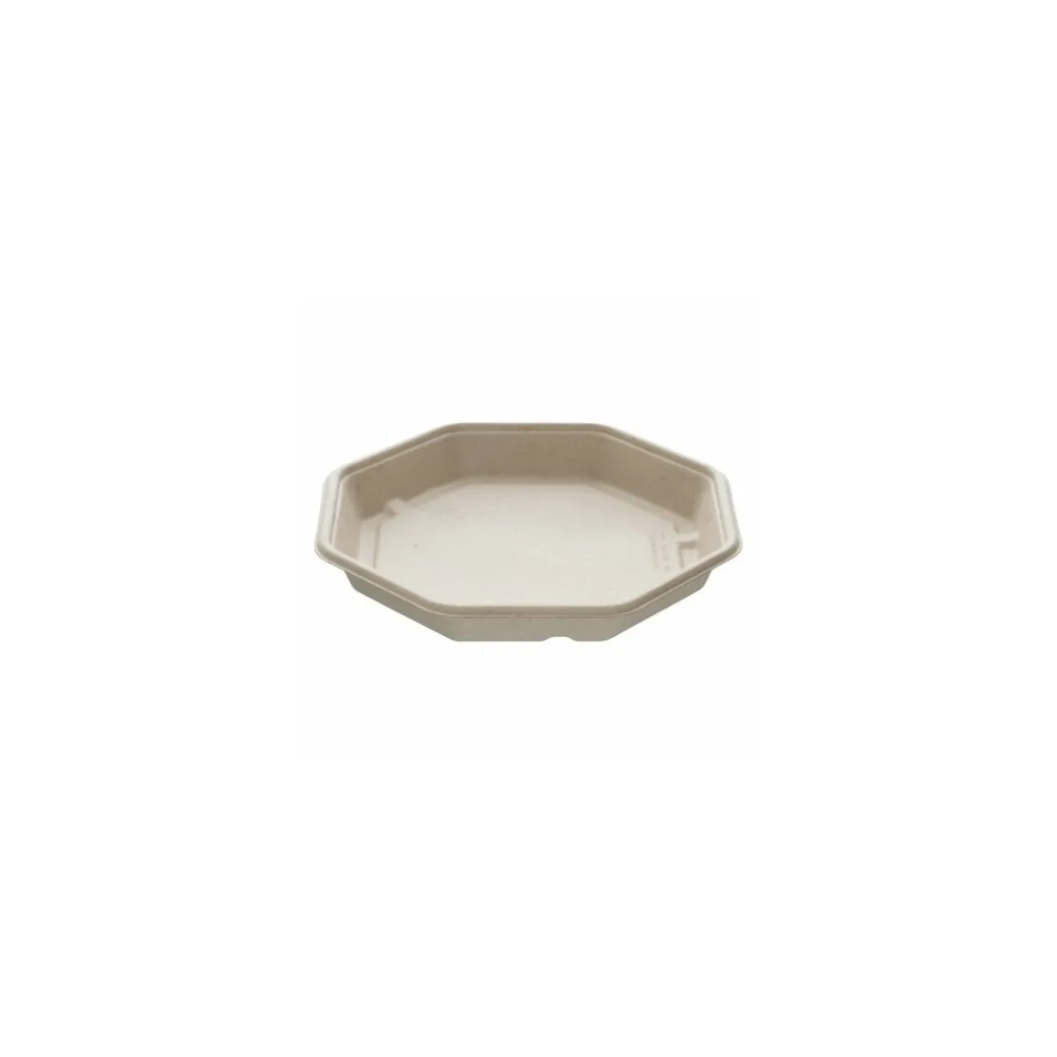 Assiette octogonale bagasse 23 x 23 x 3 cm - par 300
