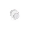 Assiette plate verre trempé blanc/filet bordeaux ø 15,5 cm - par 24