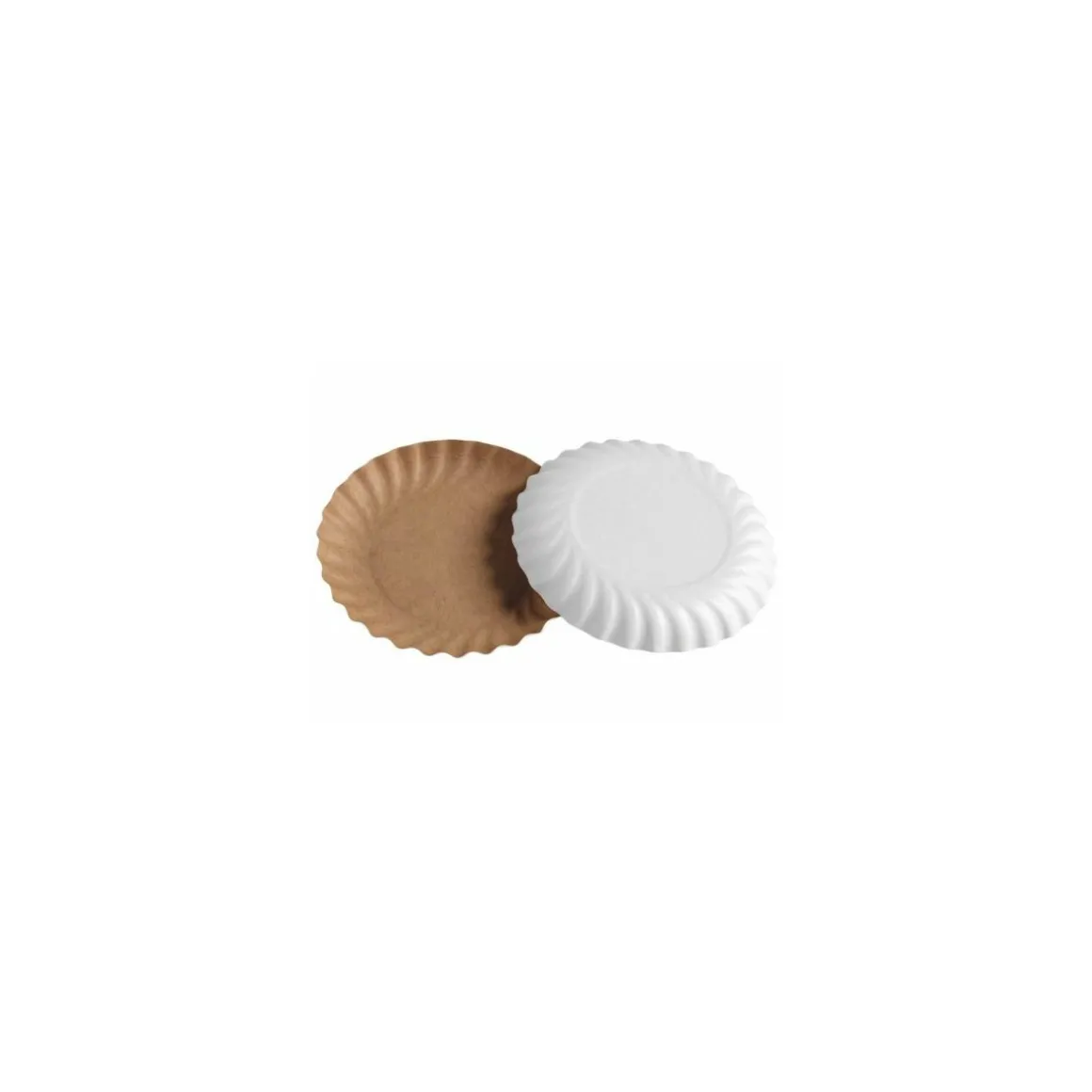 Assiette ronde carton intérieur écru extérieur blanc Ø 9,7 cm - par 50
