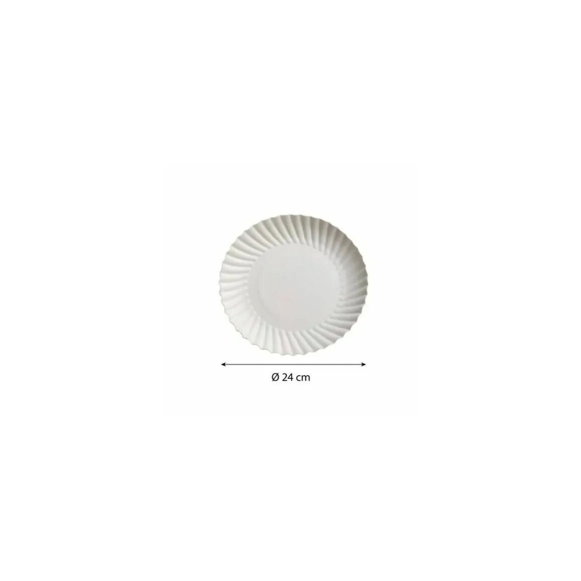 Assiette ronde carton intérieur écru extérieur blanc Ø 24 cm - par 25
