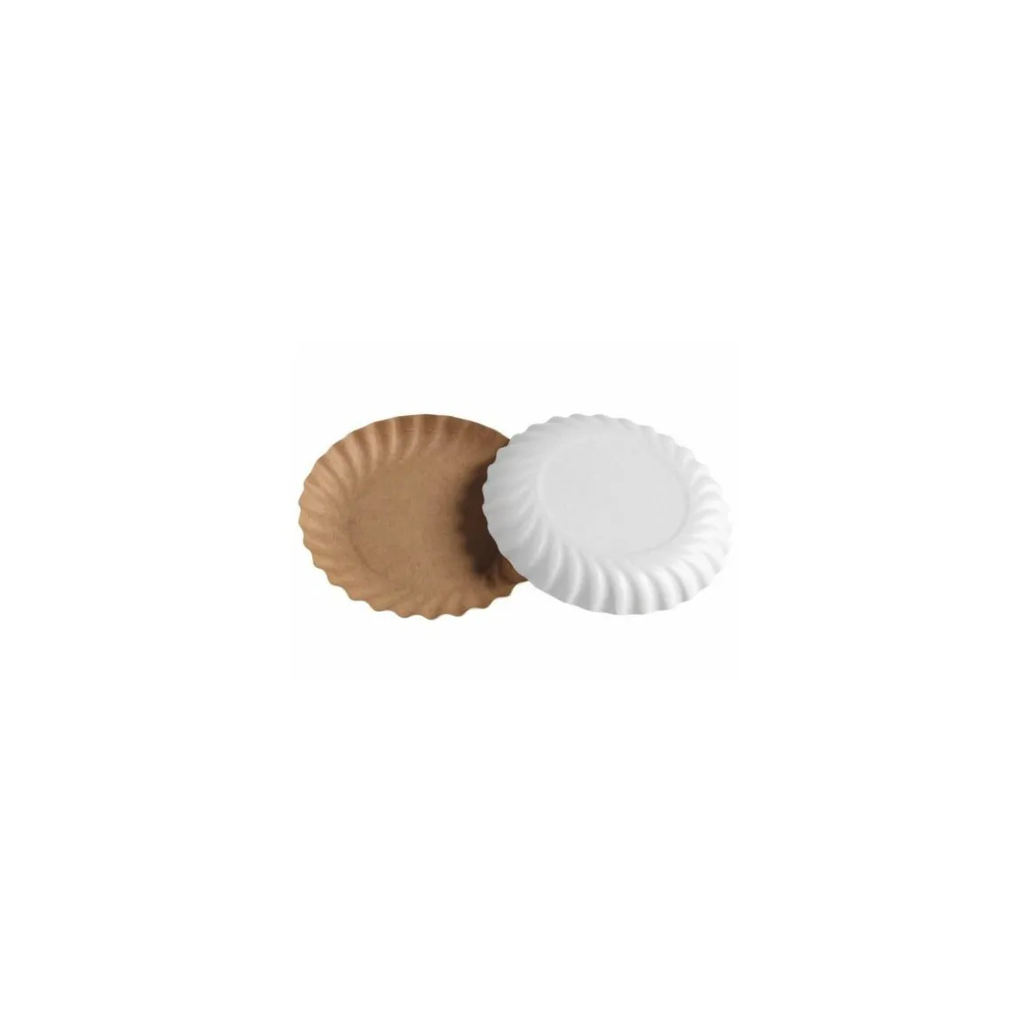 Assiette ronde carton intérieur écru extérieur blanc Ø 18,5 cm - par 50
