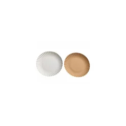 Assiette ronde carton intérieur blanc et extérieur écru ø 21 cm - par 50