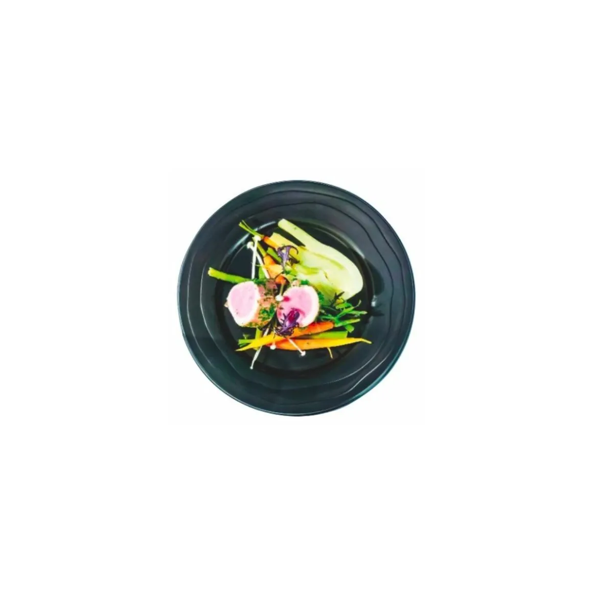 Assiette ronde PP noire ø 24 cm - par 20