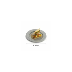 Assiette ronde PP taupe Ø 18,5 cm - par 20
