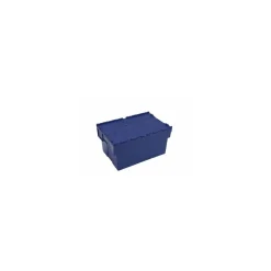 Bac à couvercle intégré bleu 55L
