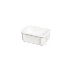 Bac empilable rectangulaire blanc PEHD 55 L 60 x 40 x 31,5 cm