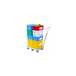 Bac rectangulaire PEHD bleu 55 L avec couvercle