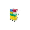 Bac rectangulaire PEHD rouge 55 L avec couvercle