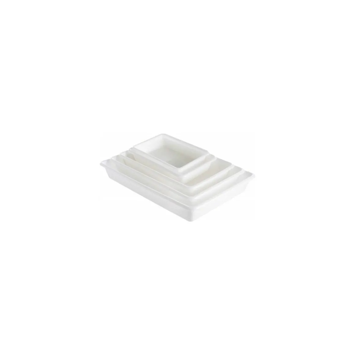 Bac rectangulaire plat PEHD blanc 3 L