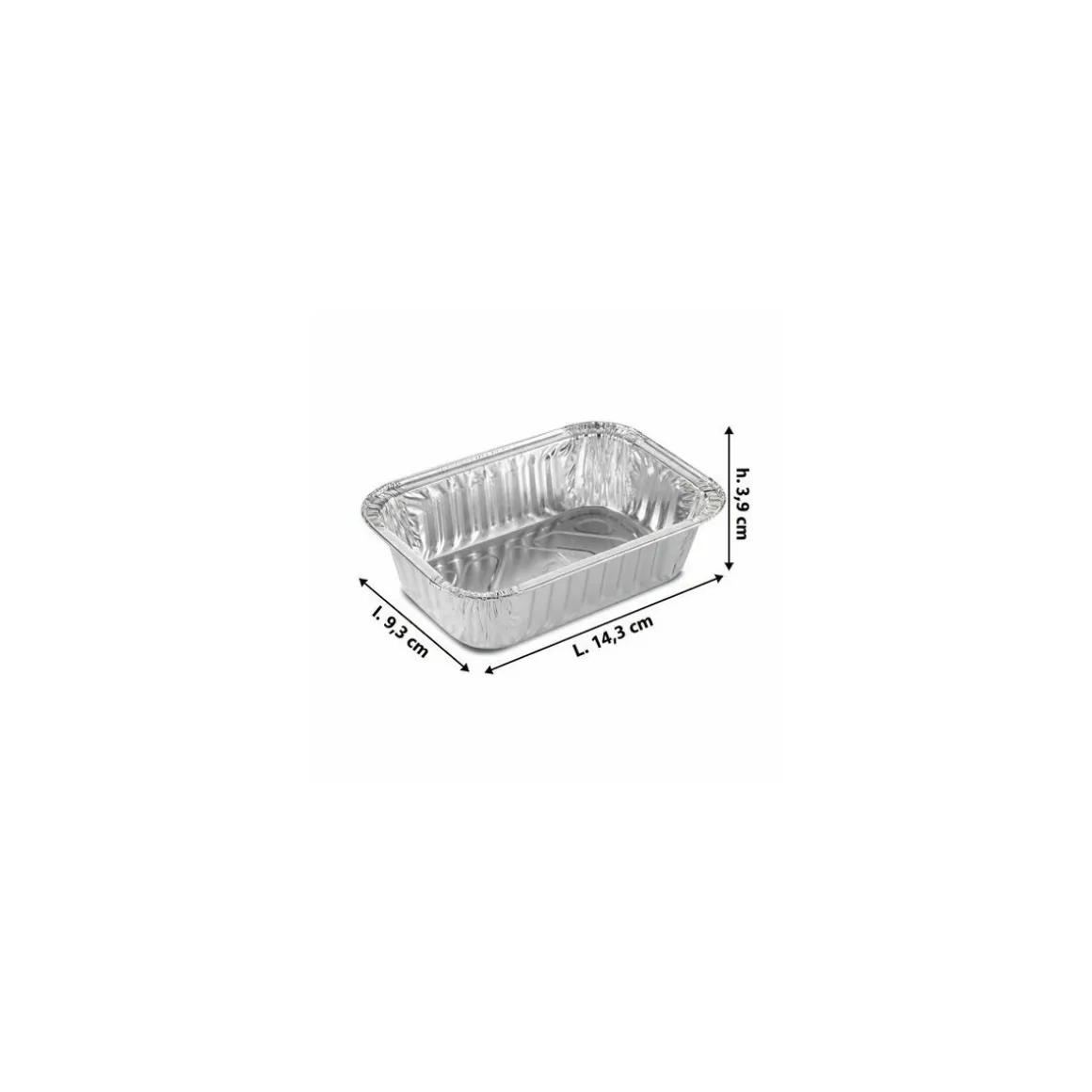 Barquette aluminium rectangulaire 440 ml - par 1000
