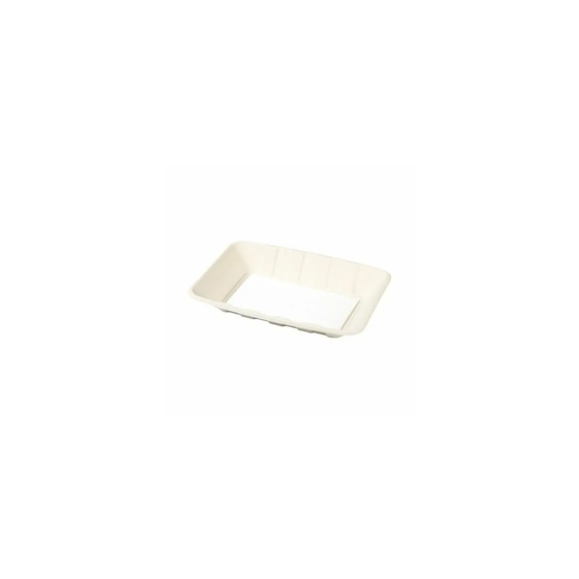Barquette bagasse avec buvard 21,8 x 13,5 x 2,5 cm - par 300