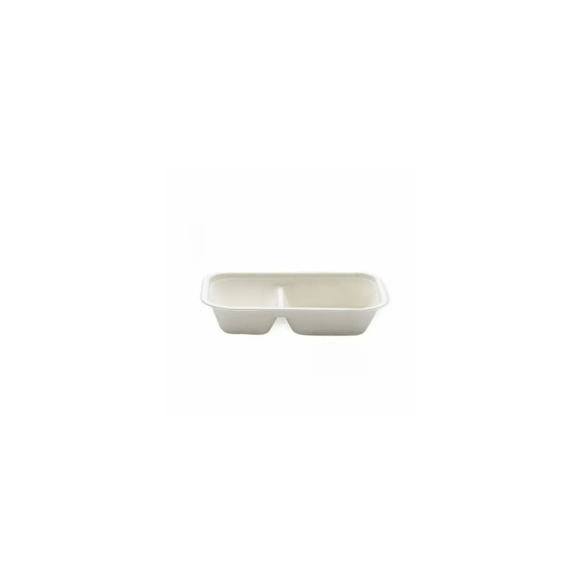 Barquette bagasse 2 compartiments 1000 ml - par 125