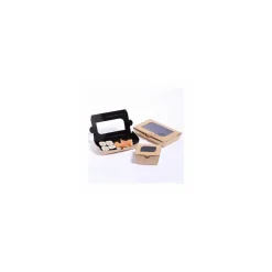 Barquette carton kraft ingraissable avec fenêtre 480 ml - par 400