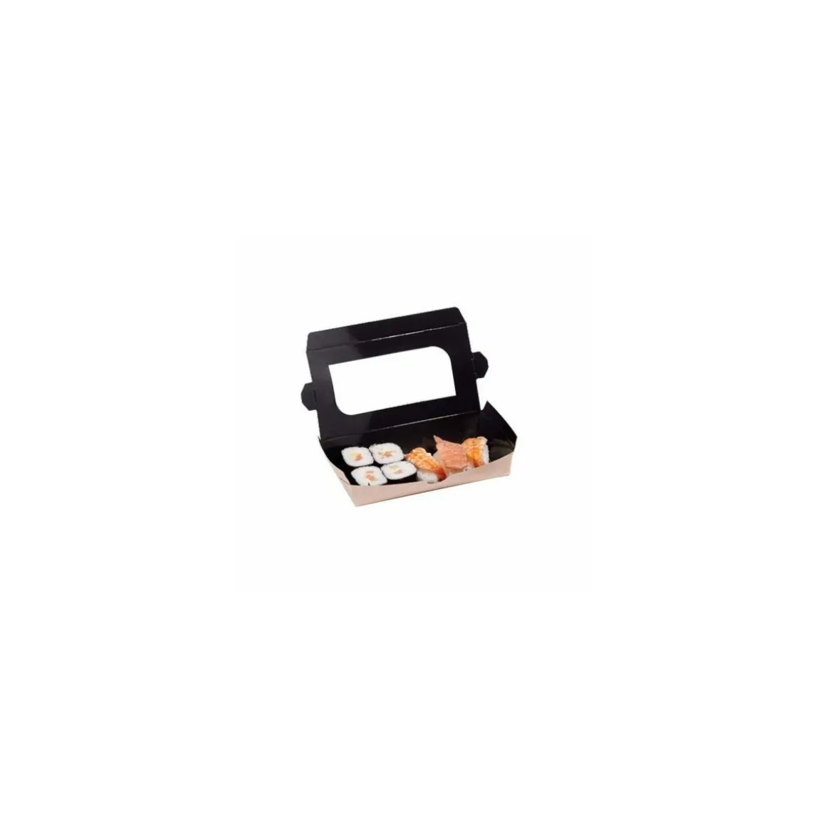 Barquette carton kraft ingraissable avec fenêtre 480 ml - par 400