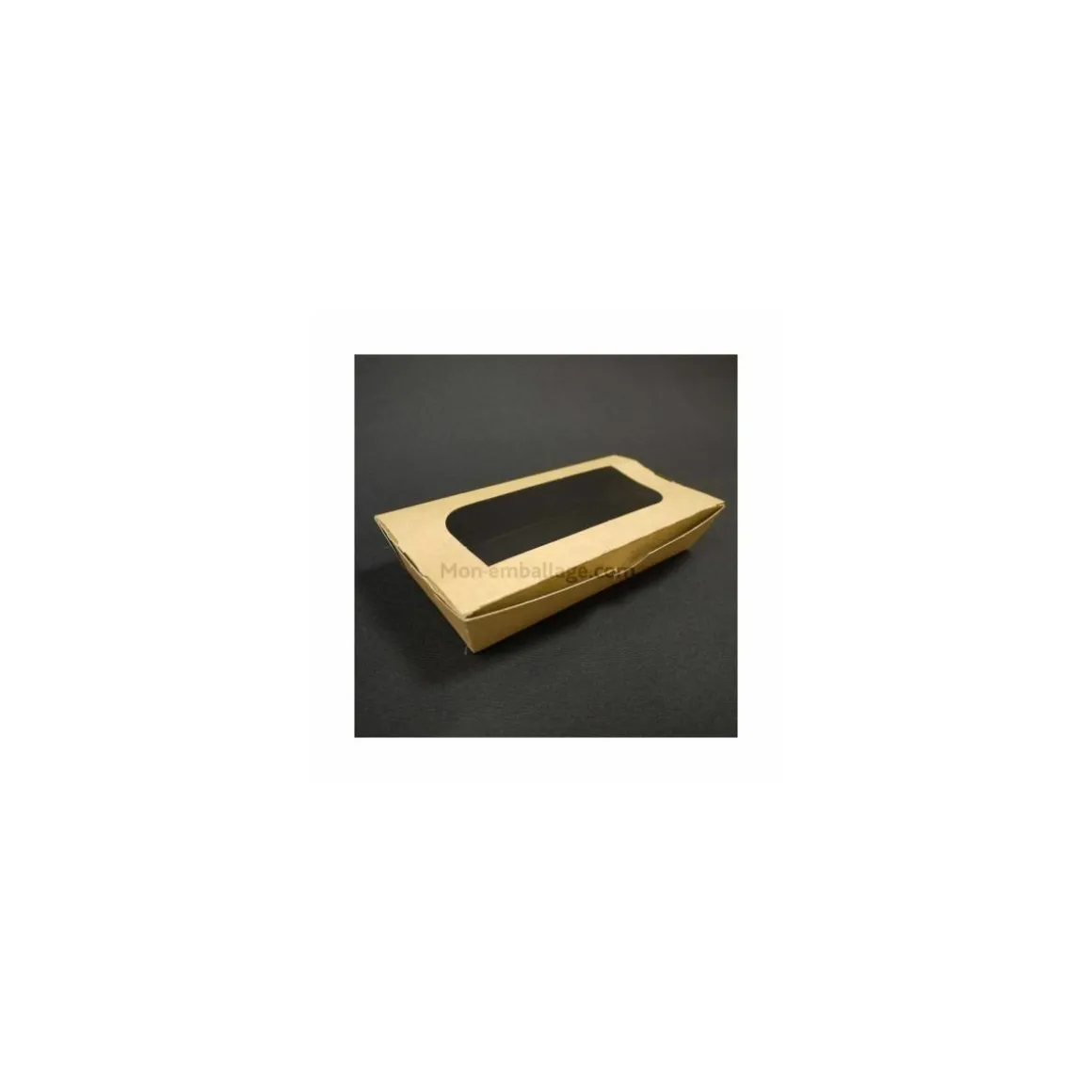 Barquette carton kraft ingraissable avec fenêtre 480 ml - par 400