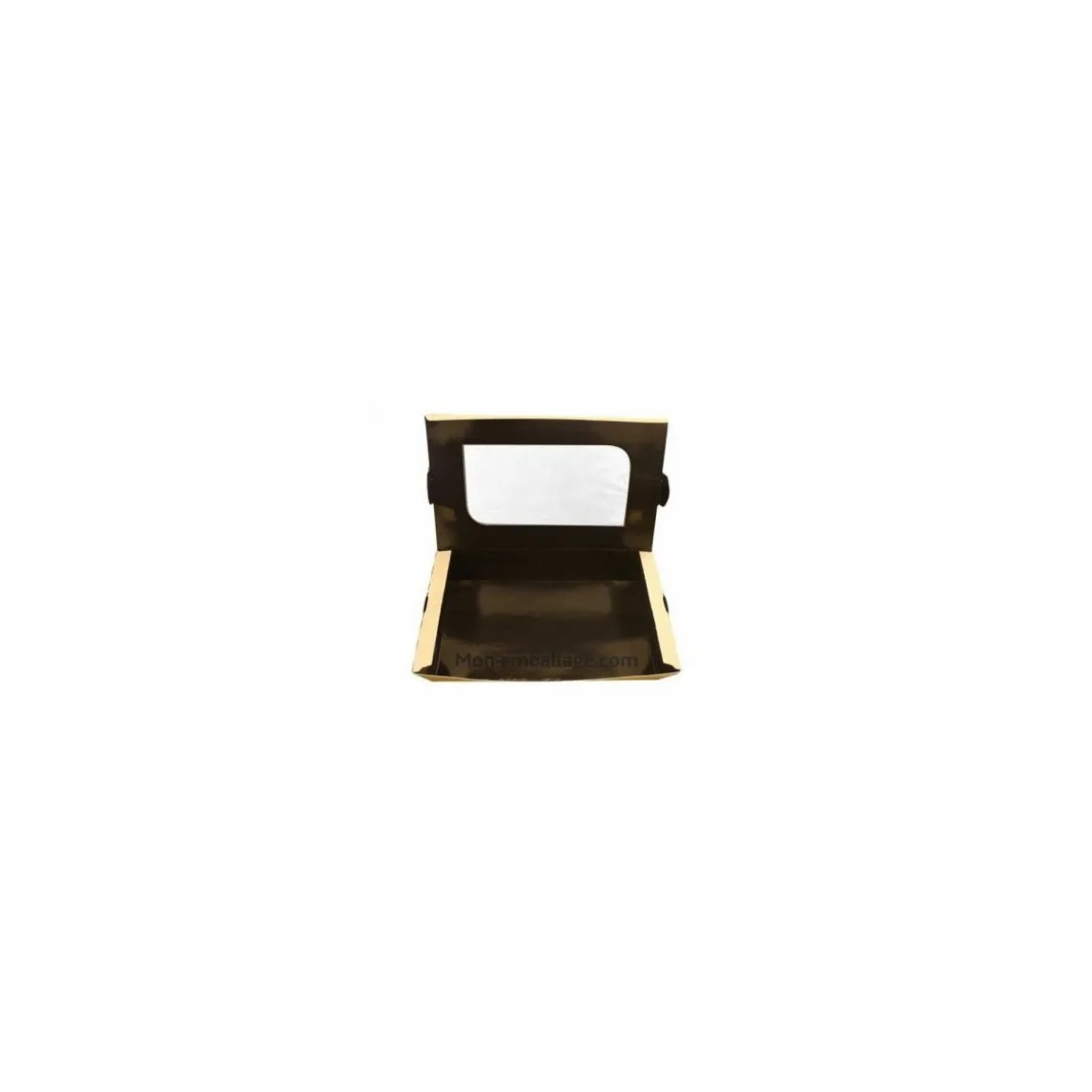 Barquette carton kraft ingraissable avec fenêtre 480 ml - par 400
