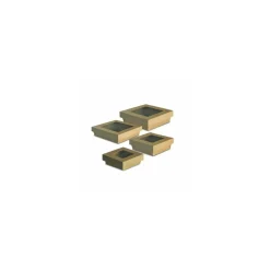 Barquette kraft brun ingraissable avec fenêtre 1000 ml - par 40