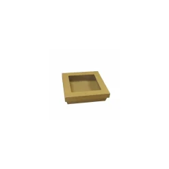 Barquette kraft brun ingraissable avec fenêtre 1000 ml - par 40