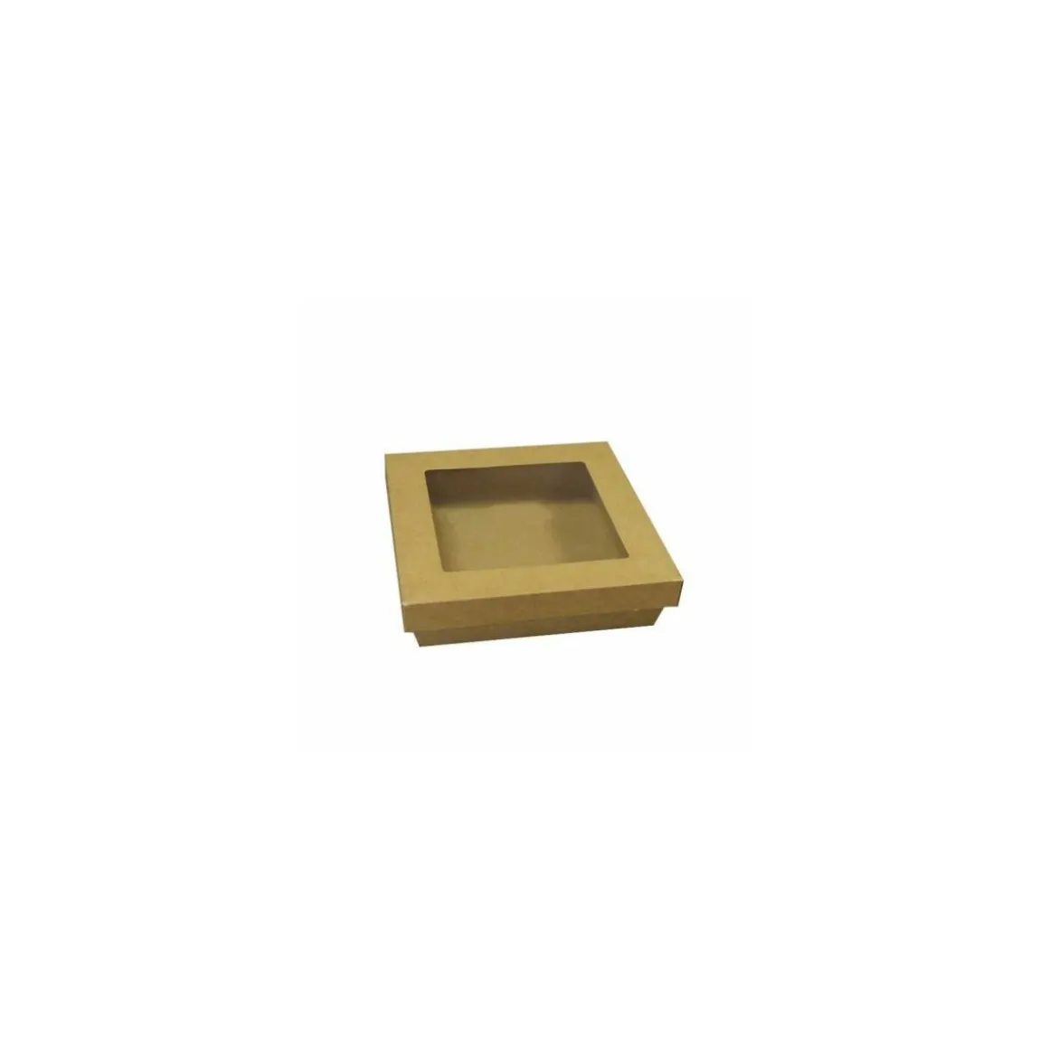 Barquette kraft brun ingraissable avec fenêtre 1000 ml - par 40