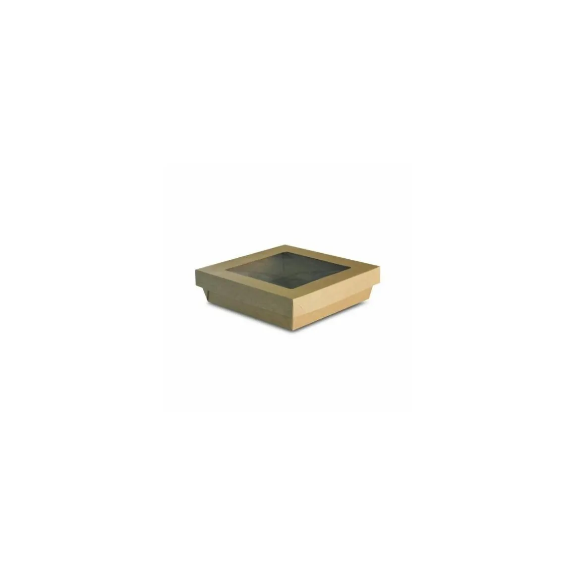 Barquette kraft brun ingraissable avec fenêtre 1000 ml - par 40
