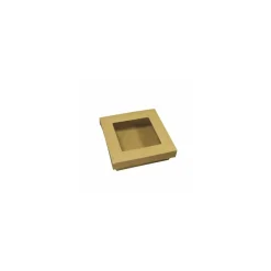 Barquette kraft brun ingraissable avec fenêtre 750 ml - par 60