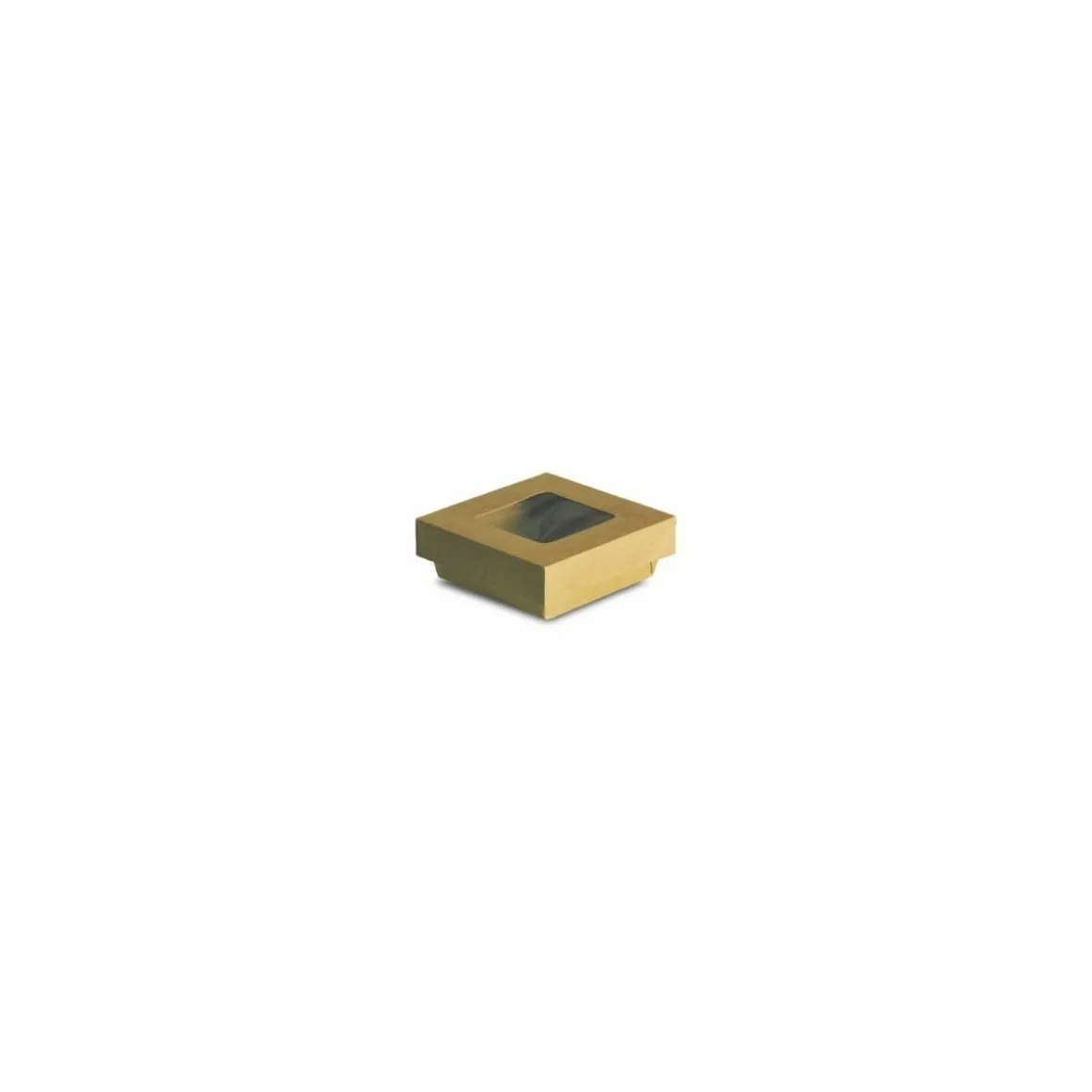 Barquette kraft brun ingraissable avec fenêtre 250 ml - par 25