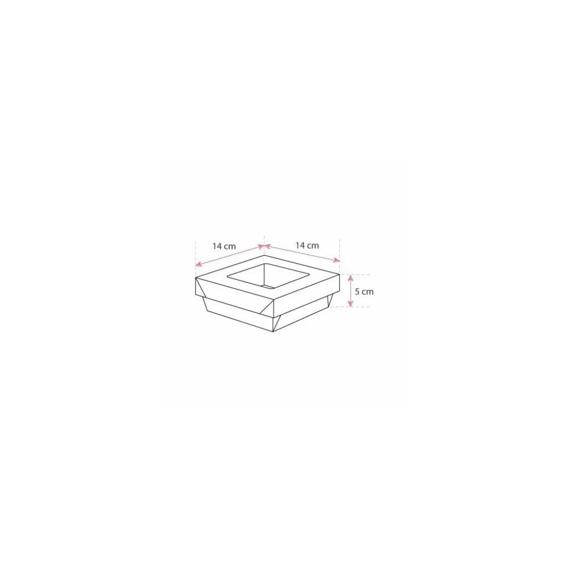 Barquette kraft brun ingraissable avec fenêtre 500 ml - par 50