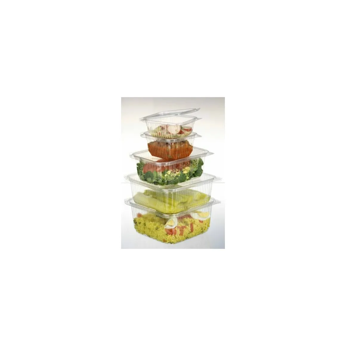 Barquette plastique avec couvercle Optipack 2000 ml - par 240