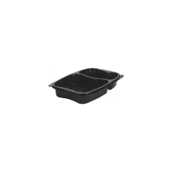 Barquette plastique noire 2 compartiments Bistro 910 ml - par 20