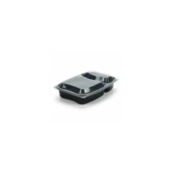 Barquette plastique noire 2 compartiments Bistro 910 ml - par 20