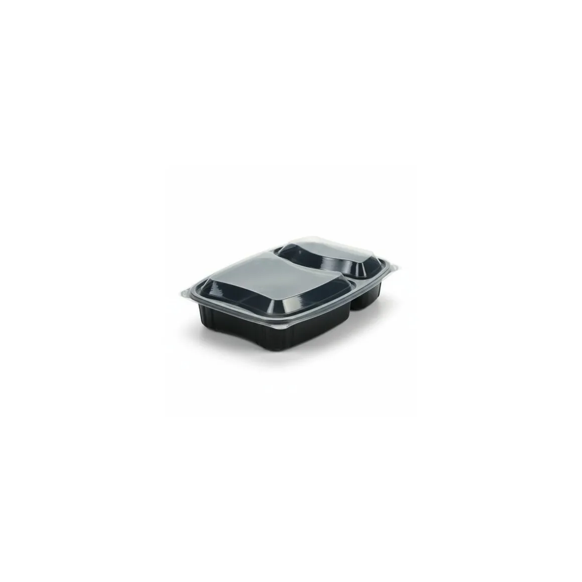 Barquette plastique noire 2 compartiments Bistro 910 ml - par 20