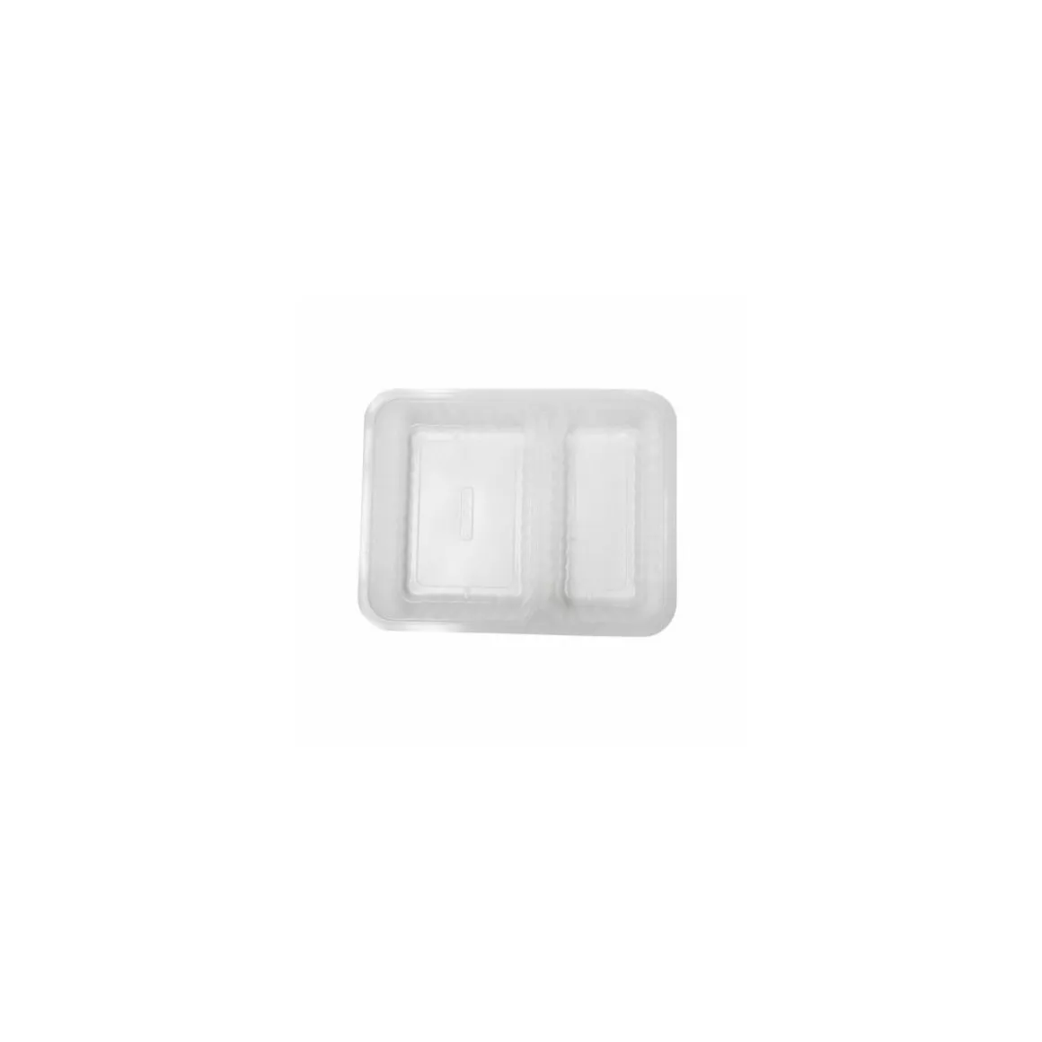 Barquette plastique transparente 2 compartiments scellable Alphacel 1380 ml - par 420