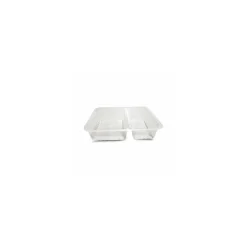Barquette plastique transparente 2 compartiments scellable Alphacel 1380 ml - par 420