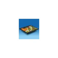 Barquette salade Pyramipack noire 750 ml avec couvercle indépendant - par 40