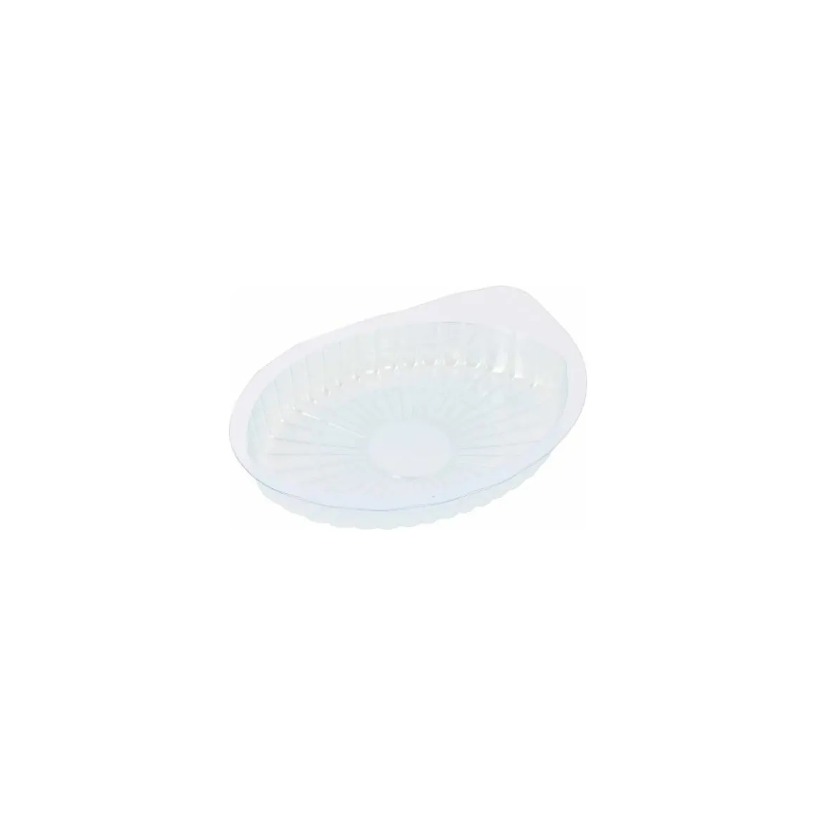 Barquette steak haché ovale polystyrène PVC transparent 13 x 9 x 2 cm - par 250