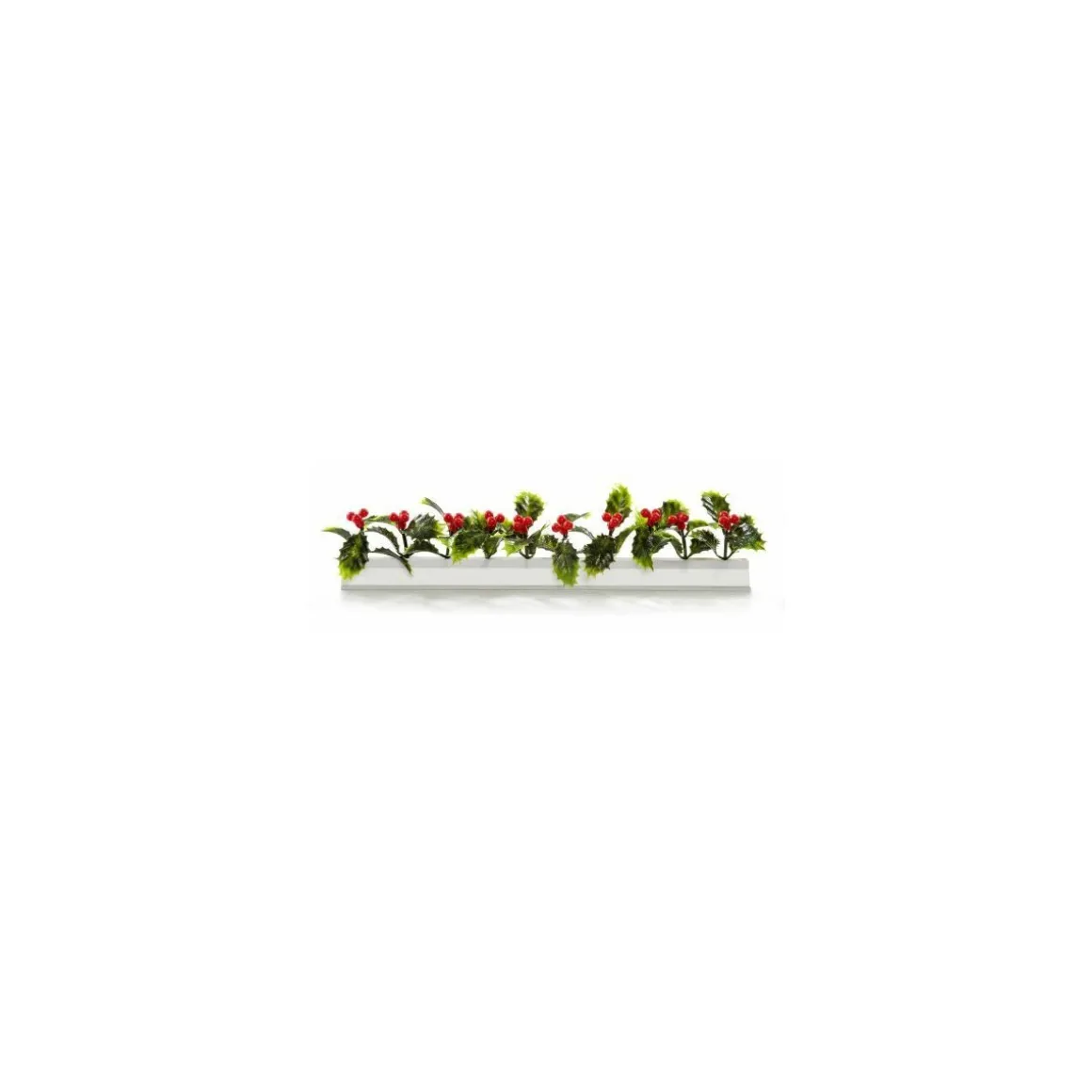 Barrette blanche garniture houx 25 cm - par 12