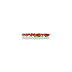 Barrette blanche roses rouges 25 cm - par 12