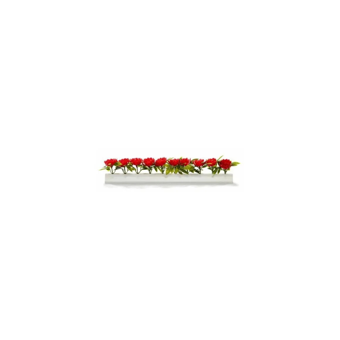 Barrette blanche roses rouges 25 cm - par 12