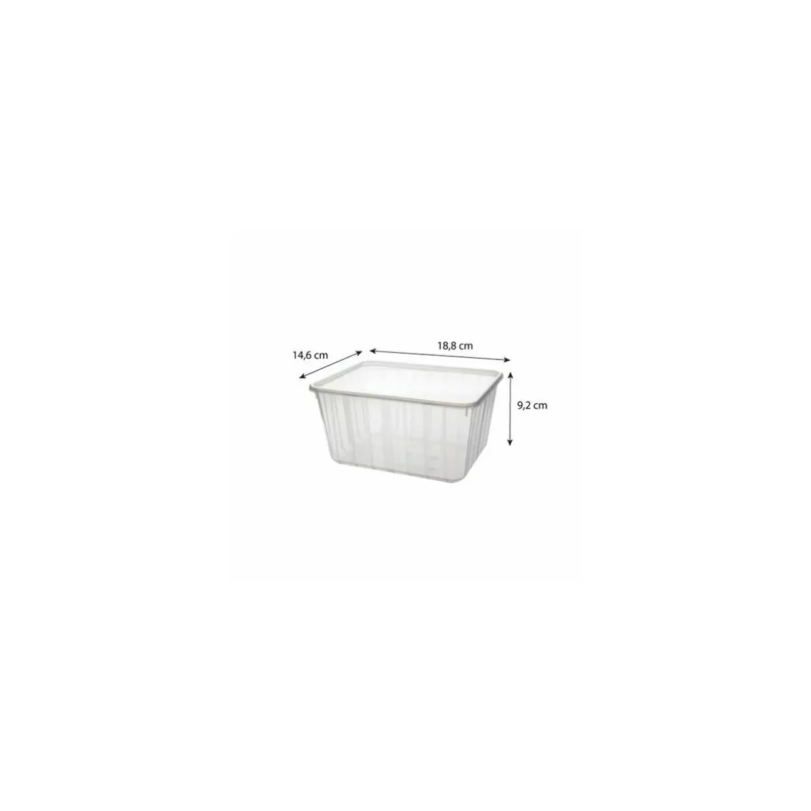 Boite Carty transparente avec couvercle PP 1800 ml - par 25
