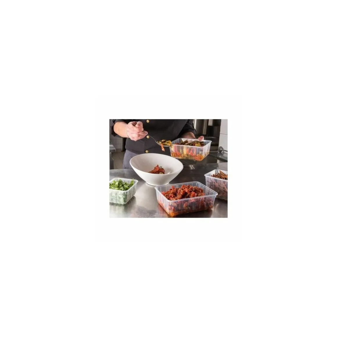 Boite Carty transparente avec couvercle PP 450 ml - par 25