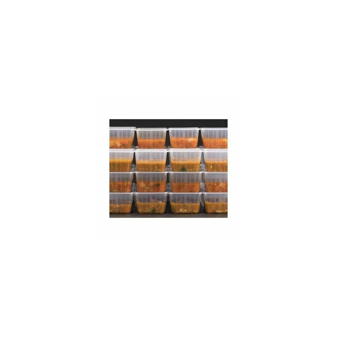 Boite Carty transparente avec couvercle PP 450 ml - par 25