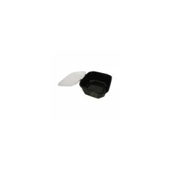 Boite à couvercle charnière pp noir 75 cl - par 288